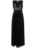 Liu Jo Long Dress With Gemstones And Sequins - Black