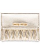 Miu Miu Matelassé Flap Card Holder - Metallic