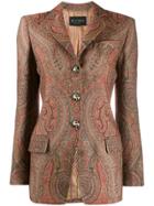 Etro Single-breasted Paisley Blazer - Brown