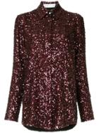 Victoria Victoria Beckham Sequin Embellished Shirt - Red