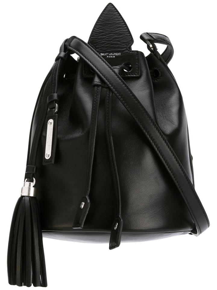 Saint Laurent - 'jen' Bucket Bag - Women - Nappa Leather/suede - One Size, Black, Nappa Leather/suede