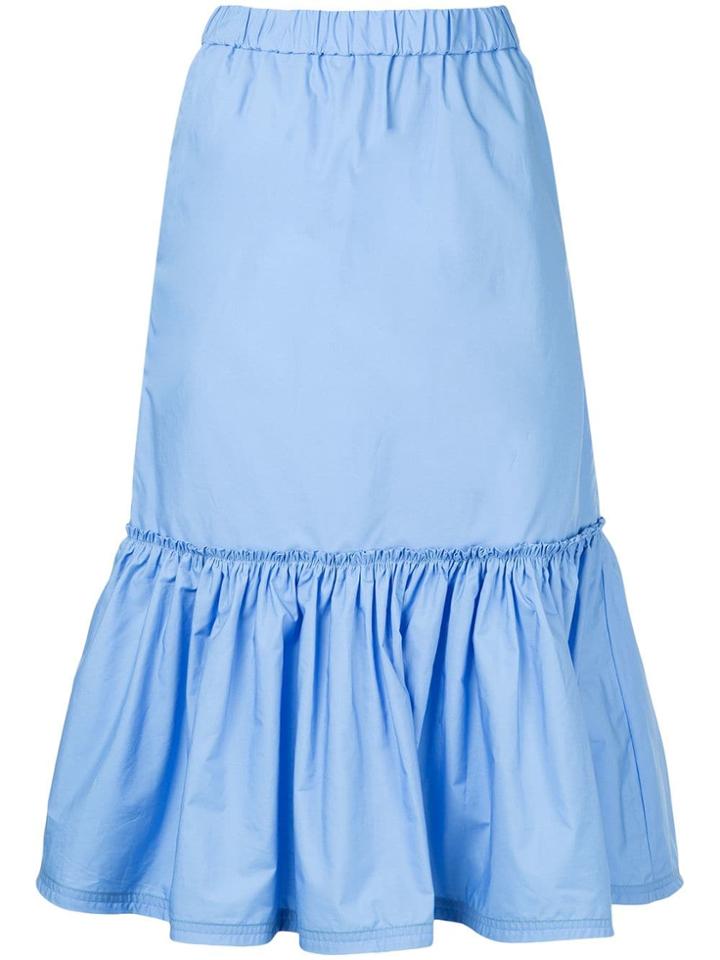 Ck Calvin Klein Peplum Hem Pencil Skirt - Blue