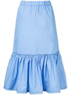 Ck Calvin Klein Peplum Hem Pencil Skirt - Blue