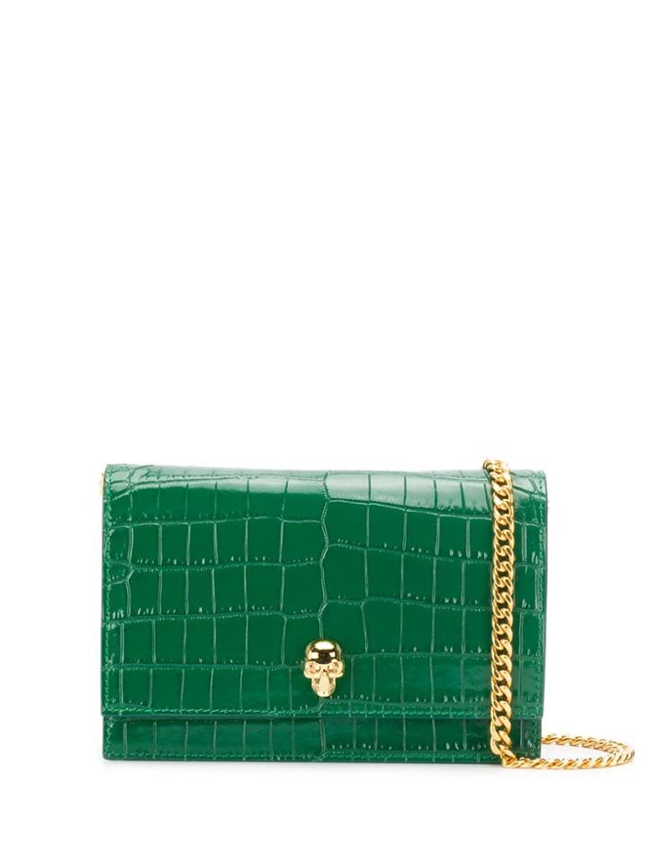 Alexander Mcqueen Skull Detail Crossbody Bag - Green