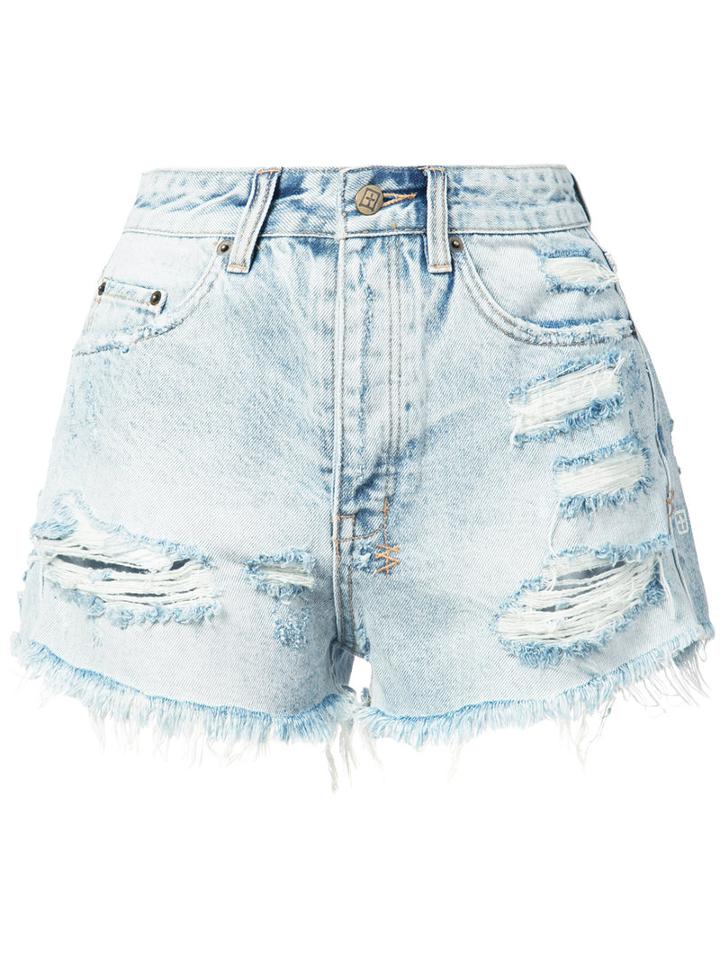 Ksubi - Distressed Denim Shorts - Women - Cotton - 26, Blue, Cotton