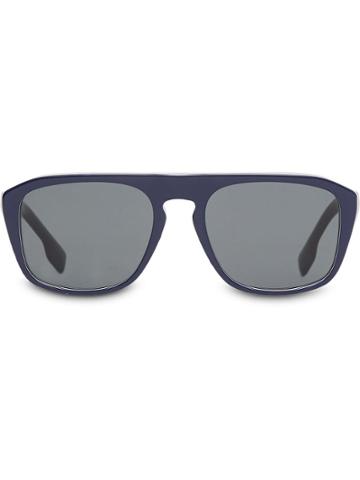Burberry Eyewear Icon Stripe Detail Square Frame Sunglasses - Black