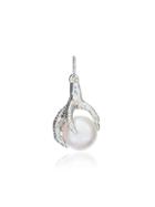 Maria Nilsdotter Gold Plated Silver Pearl Claw Earring - Metallic