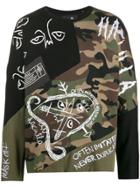 Haculla Scribble Embellished Sweatshirt - Green