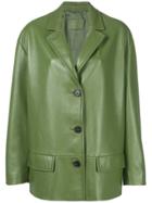 Prada Buttoned Leather Jacket - Green