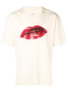Maison Margiela Metallic Lip Print T-shirt - Yellow
