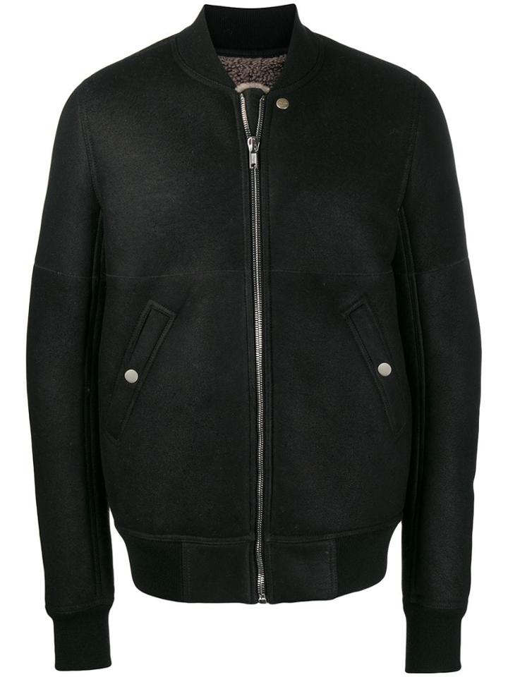 Rick Owens Shearling Bomber Jacket - Black