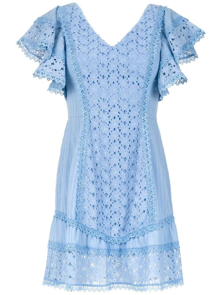 Martha Medeiros Short Lace Dress - Blue