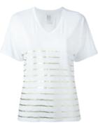 Zoe Karssen Striped V-neck T-shirt, Women's, Size: Xs, White, Modal/cotton