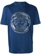 Versace - Medusa Logo T-shirt - Men - Cotton - Xl, Blue, Cotton