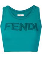 Fendi Logo Crop Top - Green
