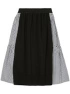 Goen.j Stripe Paneled Knit Skirt - Black