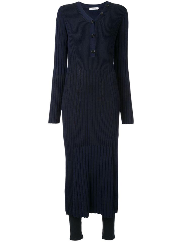Loveless Slim-fit Ribbed Dress - Blue