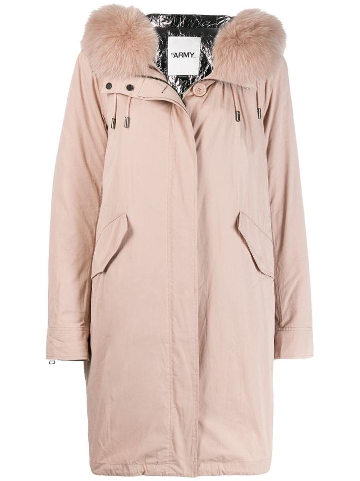 Yves Salomon Army Fur-panelled Parka - Pink