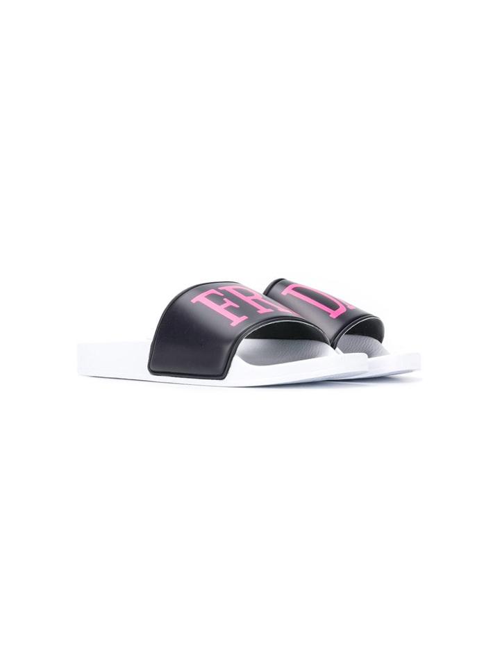 Alberta Ferretti Kids Teen Friday Print Slides - White