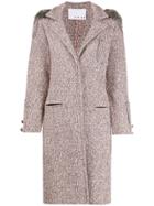 20:52 Chain-trimmed Hooded Tweed Coat - Pink