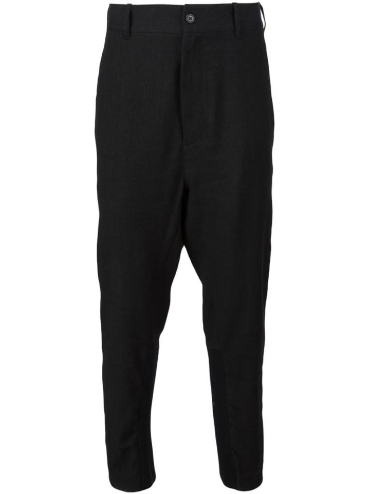 Ann Demeulemeester Drop-crotch Trousers, Men's, Size: Xl, Black, Linen/flax/rayon/wool