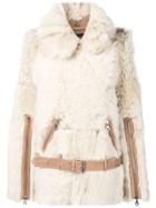 Rokh Double Collar Shearling Jacket - Brown