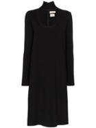 Bottega Veneta High-neck Midi Dress - Black