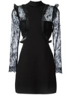 Self-portrait Ruffled Detailing Sheer Dress, Women's, Size: 12, Black, Polyester/polyamide/spandex/elastane/polyester