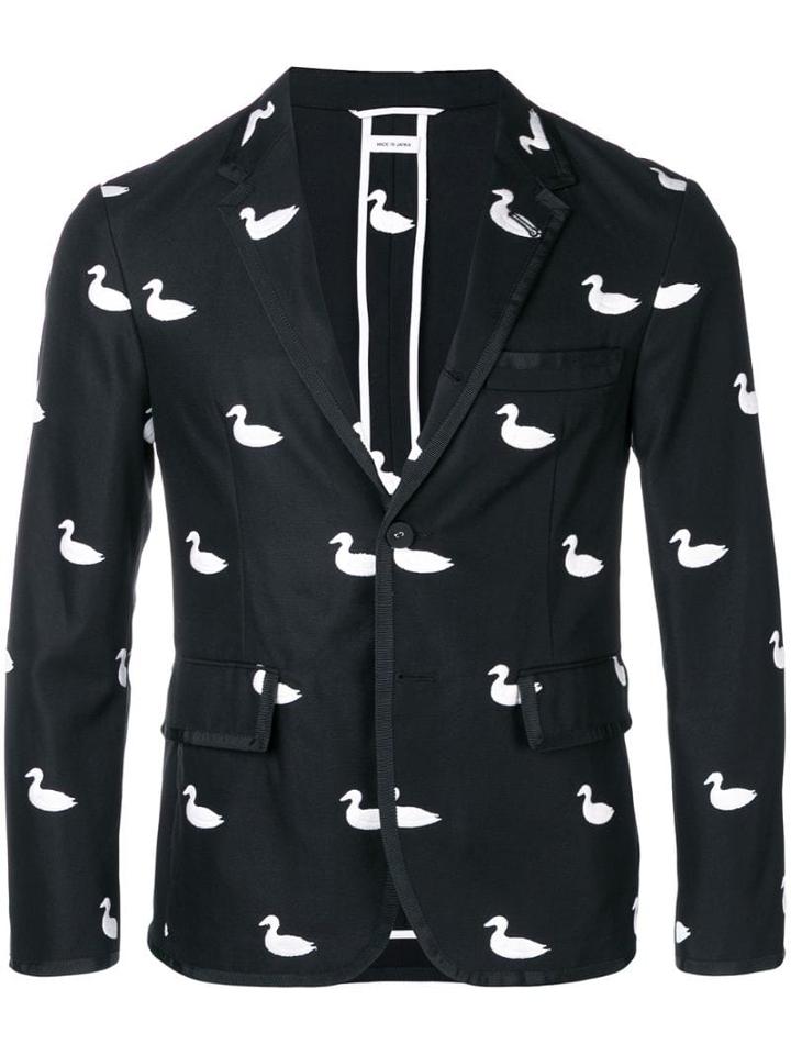 Thom Browne Duck Embroidery Tux Sport Coat - Black