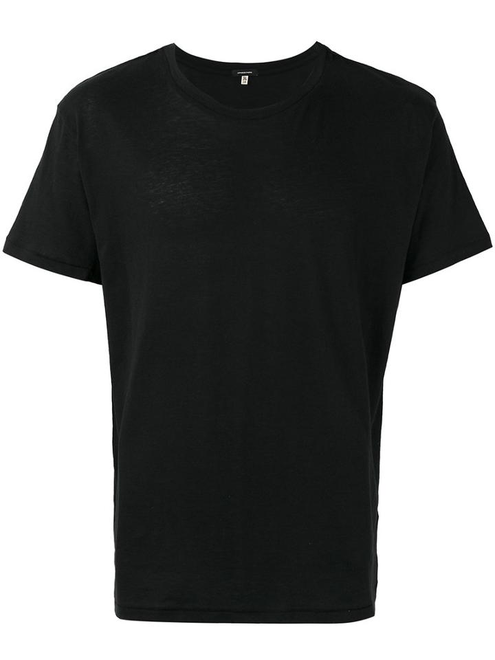 R13 Round Neck T-shirt, Men's, Size: Large, Black, Cotton/cashmere
