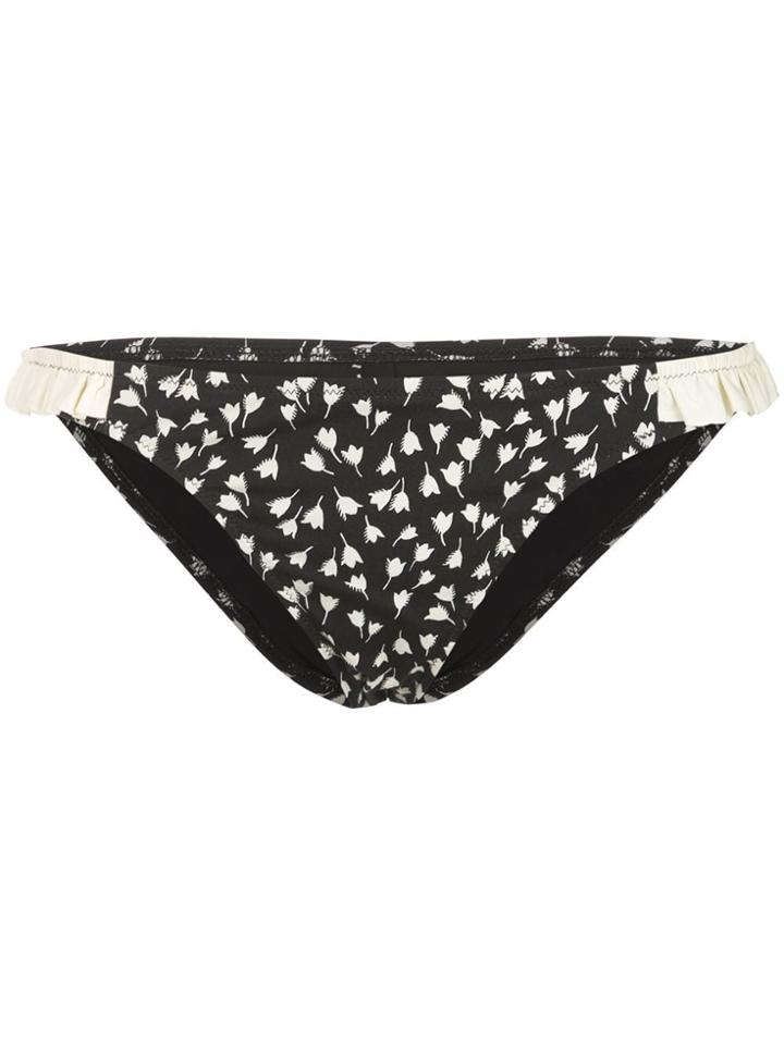 Morgan Lane Lulu Floral Print Bikini Bottoms - Black