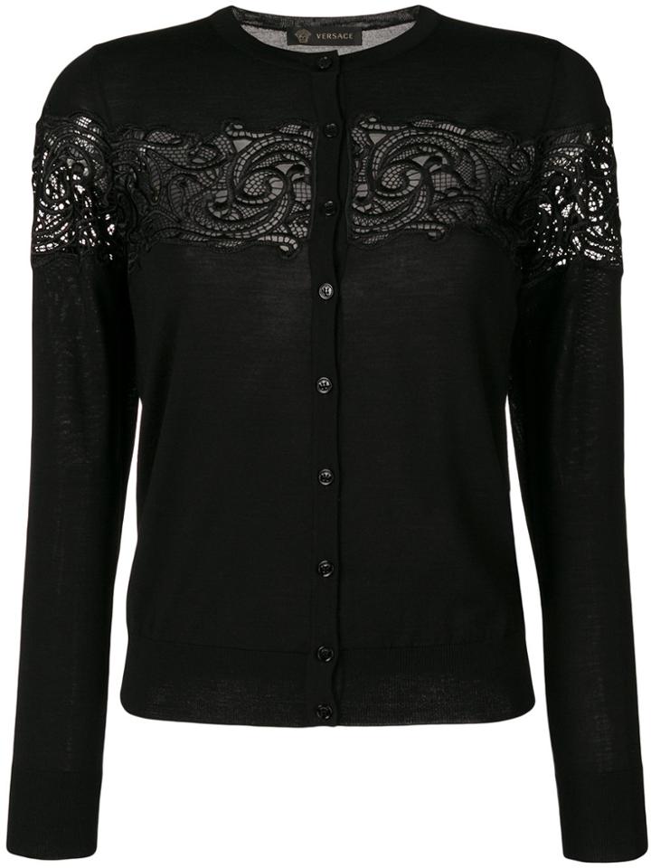 Versace Baroque Lace Cardigan - Black