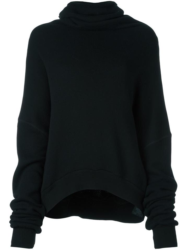 Unravel Funnel Neck Sweatshirt, Women's, Size: Xs, Black, Cotton/cashmere