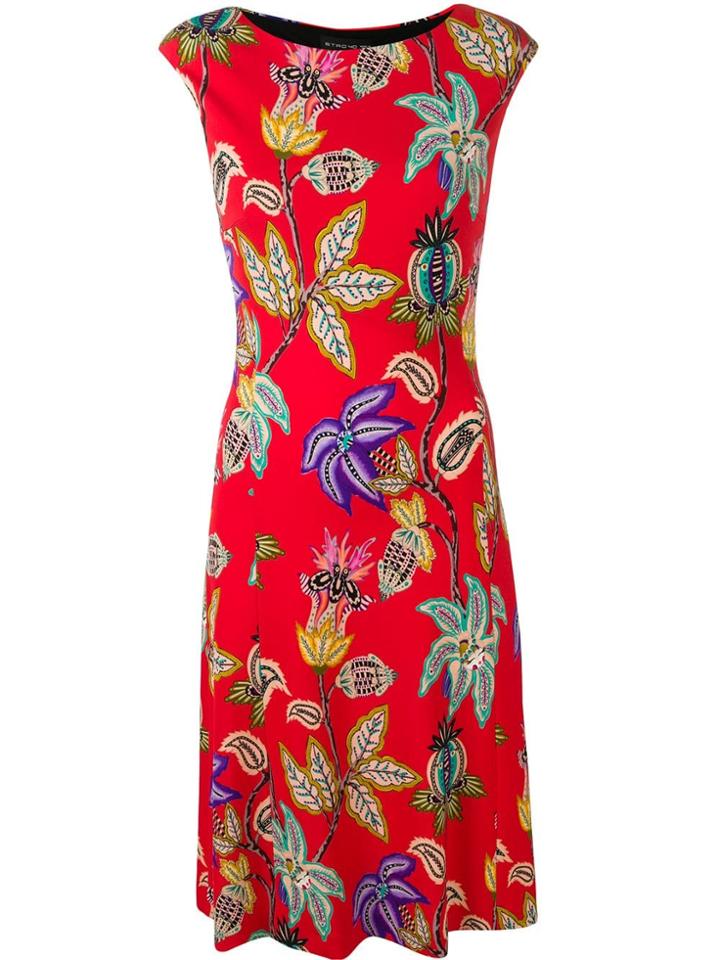 Etro Floral-print Dress - Red