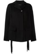 Joseph Single Breasted Coat, Women's, Size: 34, Black, Wool/cashmere/viscose