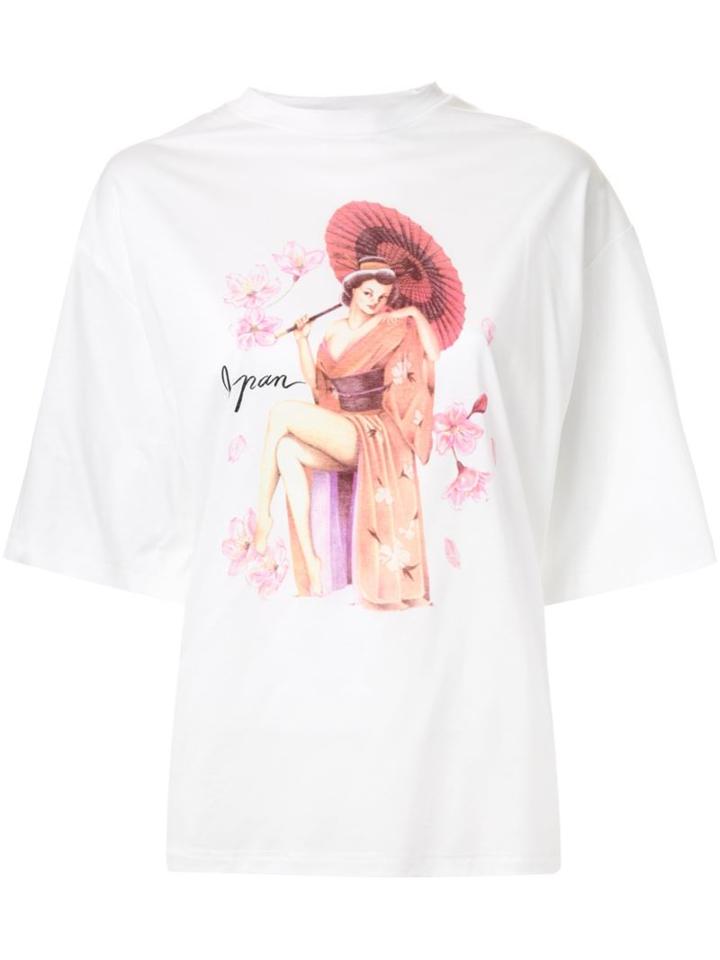 G.v.g.v. Geisha Oversized T-shirt, Women's, Size: Xs, White, Cotton/tencel