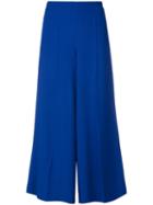 Salvatore Ferragamo - Cropped Wide-leg Trousers - Women - Acetate/viscose - 40, Blue, Acetate/viscose