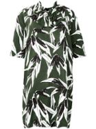 Marni - Printed Ruffle Trim Dress - Women - Viscose - 40, Green, Viscose