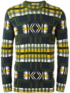 Nuur Aztec Intarsia Sweater, Men's, Size: 52, Green, Cotton/polyamide