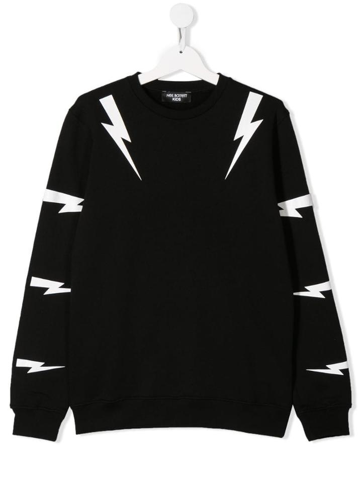 Neil Barrett Kids Teen Thunder Bolt Sweatshirt - Black