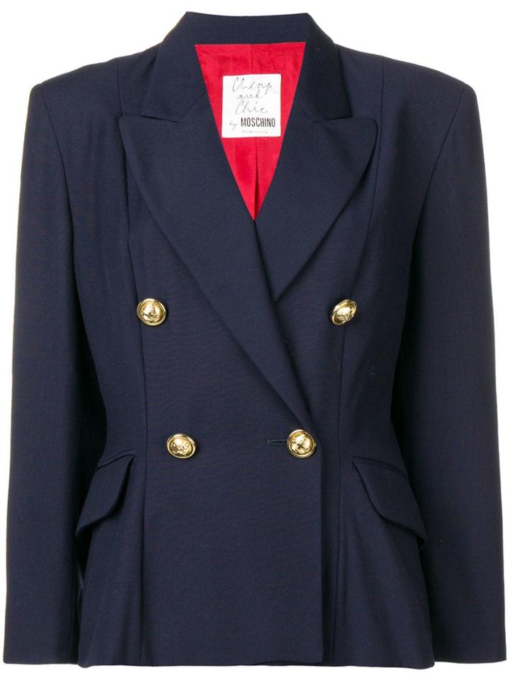 Moschino Vintage 1990's Double-breasted Blazer - Blue