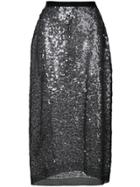 Miu Miu Sheer Sequin Skirt - Black
