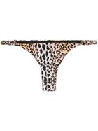 Reina Olga Leopard Print Bikini Bottom - Black