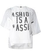 Sacai Stripe Sleeve T-shirt - White