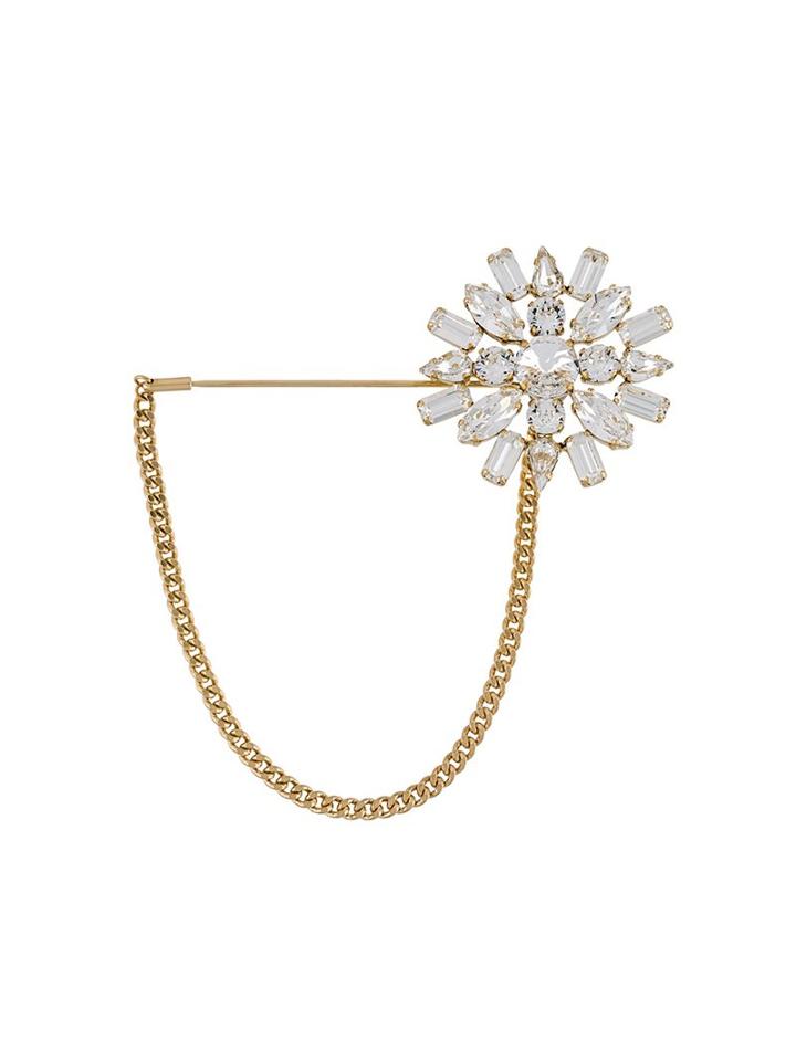 Dolce & Gabbana Crystal Flower Chain Pin