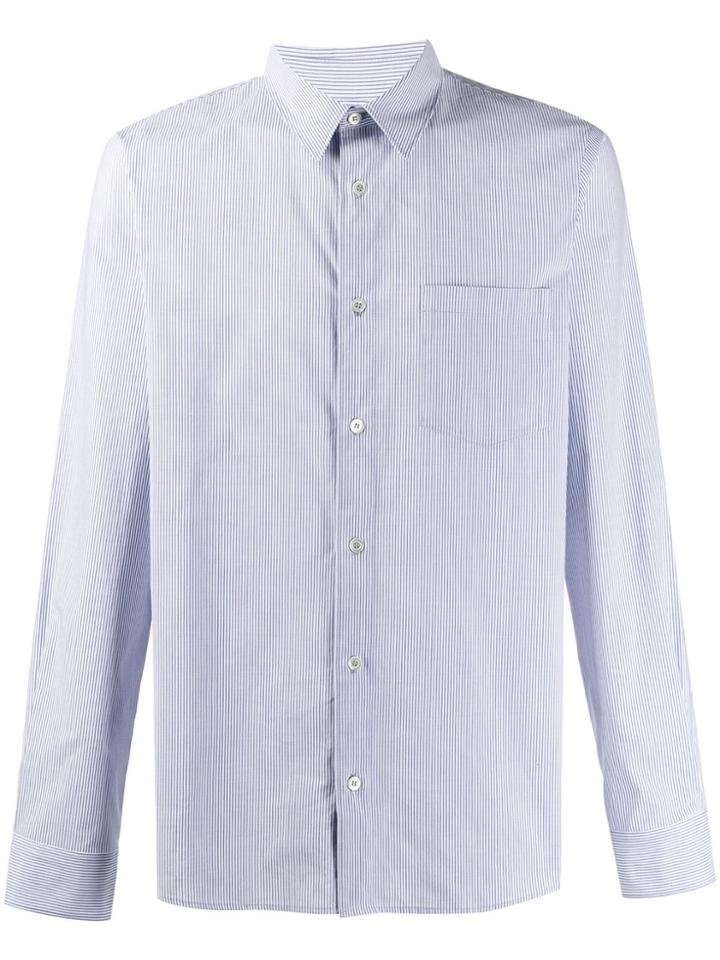 A.p.c. Long Sleeved Cotton Shirt - Blue