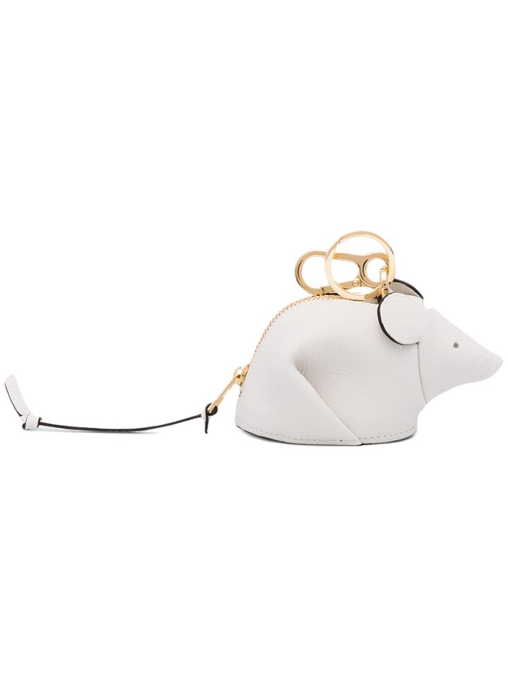Loewe White Mouse Leather Bag Charm