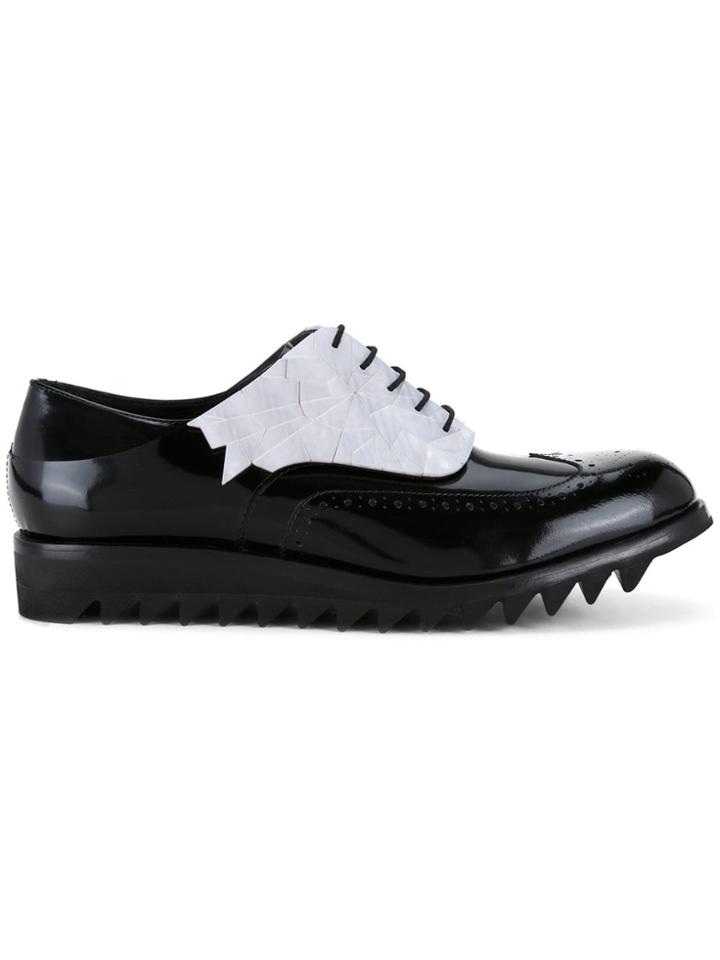 Diego Vanassibara Contrast Brogues Shoes - Black