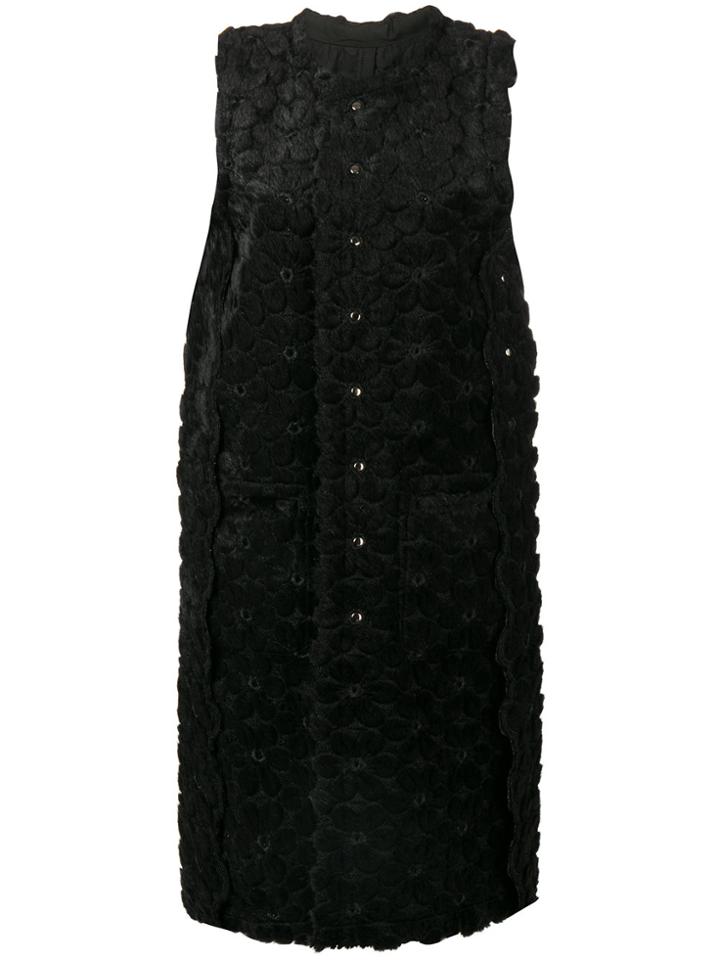 Comme Des Garçons Noir Kei Ninomiya Textured Floral Sleeveless Coat -