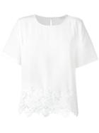 Equipment - Embroidered Hem T-shirt - Women - Silk - S, White, Silk